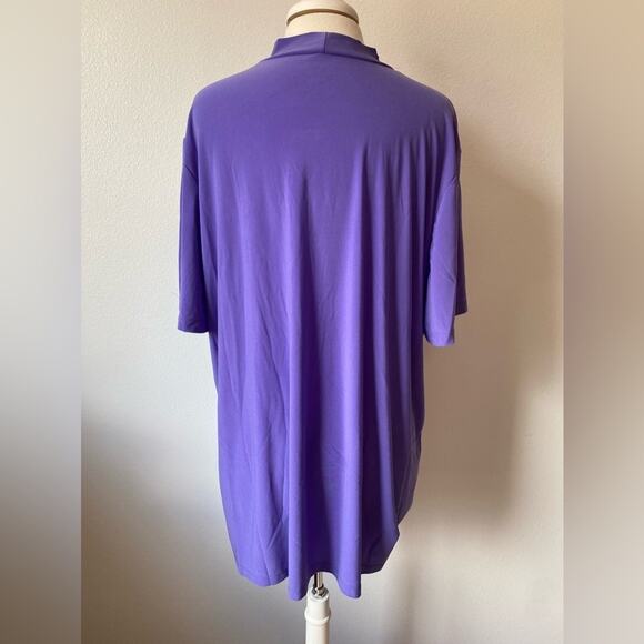 Slinky Brand NWOT 2 PACK Retro Vibrant Purple Choker Collar Soft Travel Tunic 3X - Picture 6 of 15